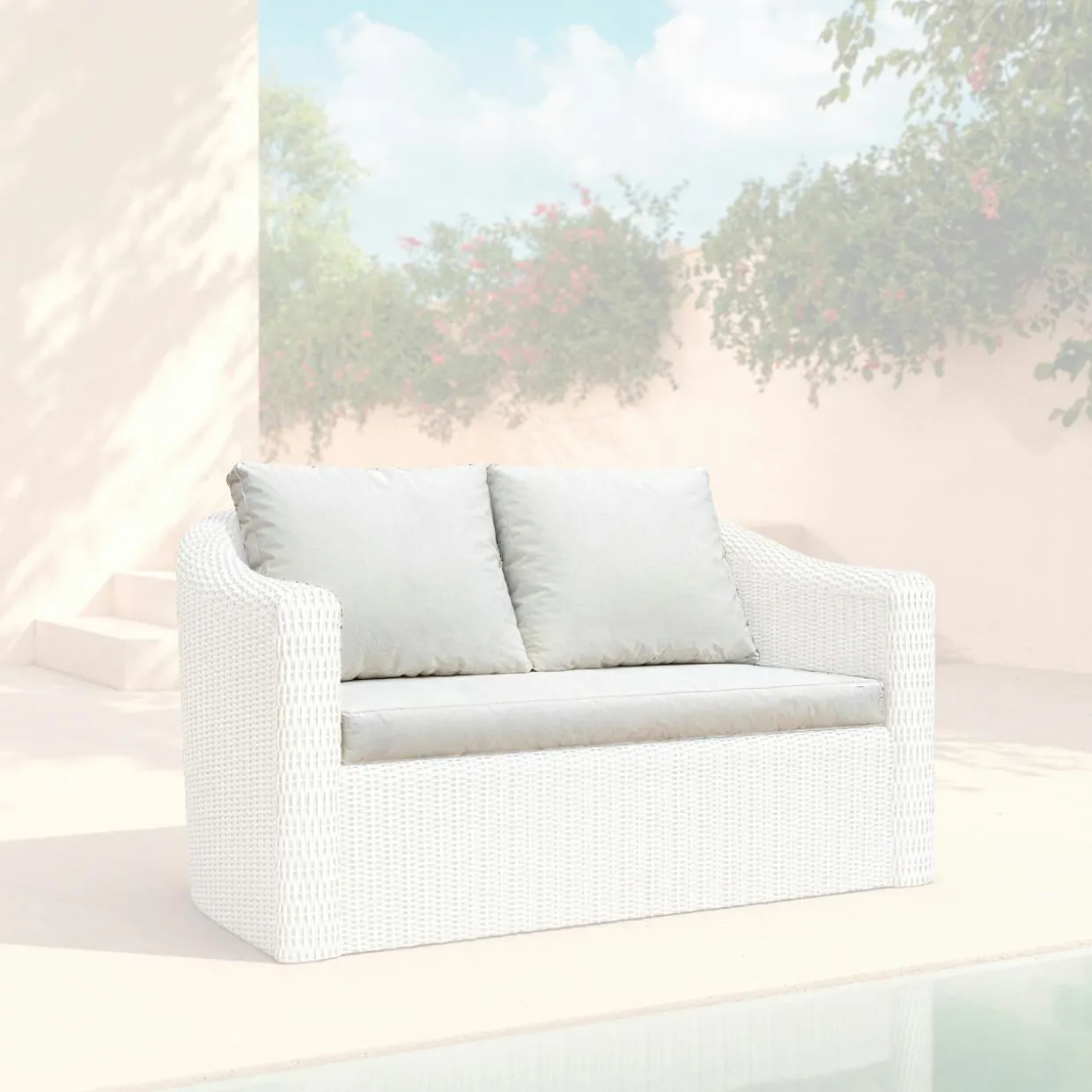 Housses de coussin de remplacement pour Canapé 2 places Calvi Blanc