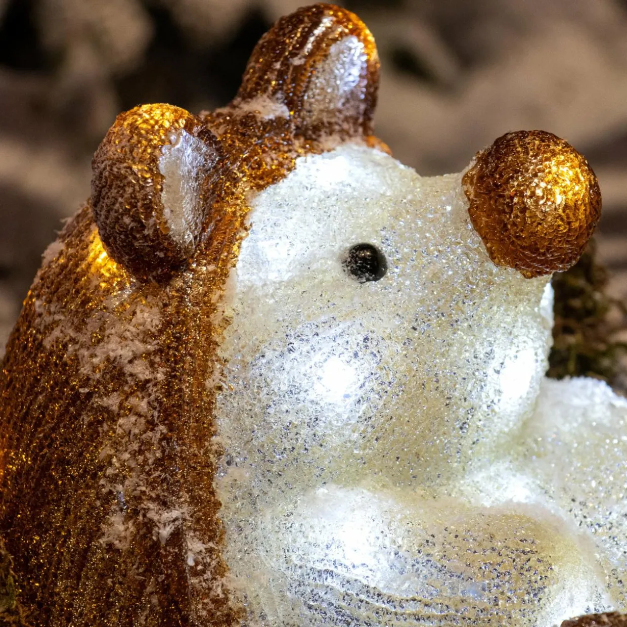 Hérisson lumineux à piles 30 LED (H24 cm) Twiggy Blanc froid