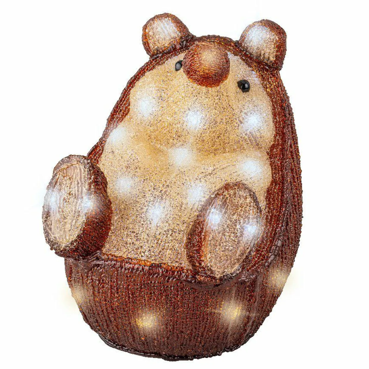 Hérisson lumineux à piles 30 LED (H24 cm) Twiggy Blanc froid