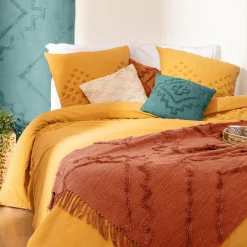 Jeté de canapé coton (130 x 180 cm) Inca Terracotta