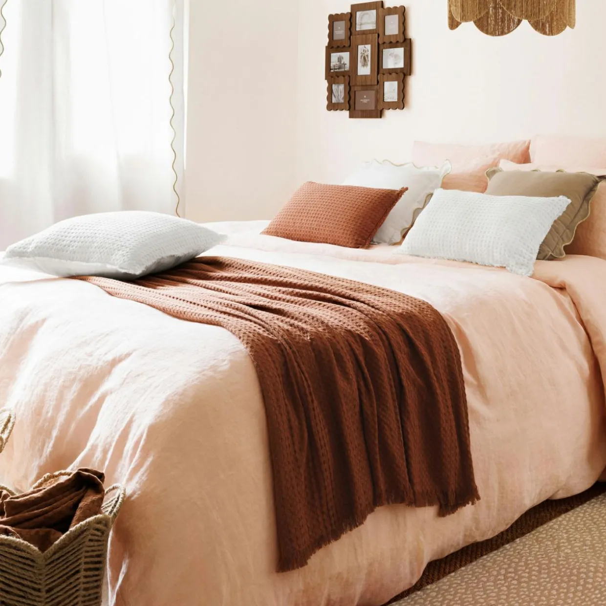 Jeté de lit coton (130 x 180 cm) Widdy Terracotta