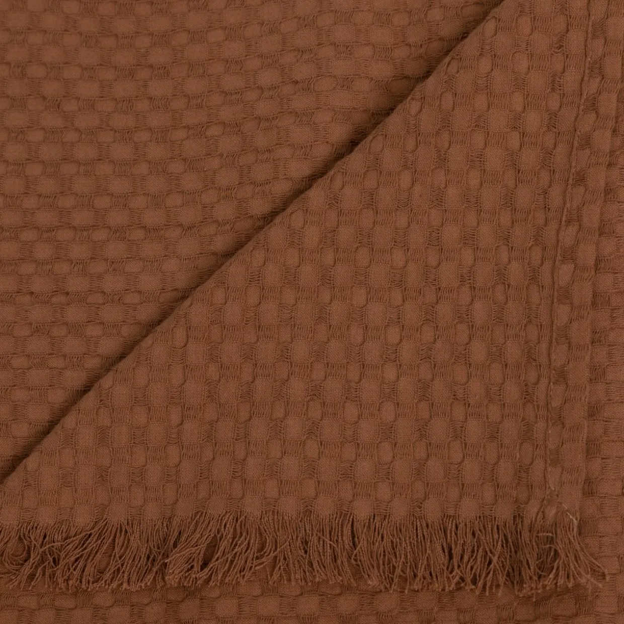 Jeté de lit coton (130 x 180 cm) Widdy Terracotta