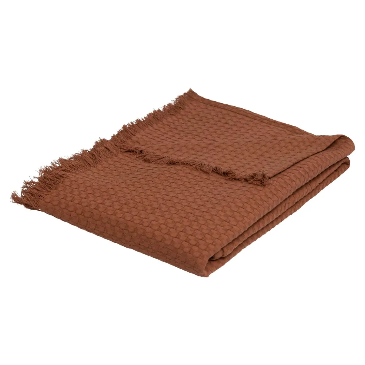 Jeté de lit coton (130 x 180 cm) Widdy Terracotta