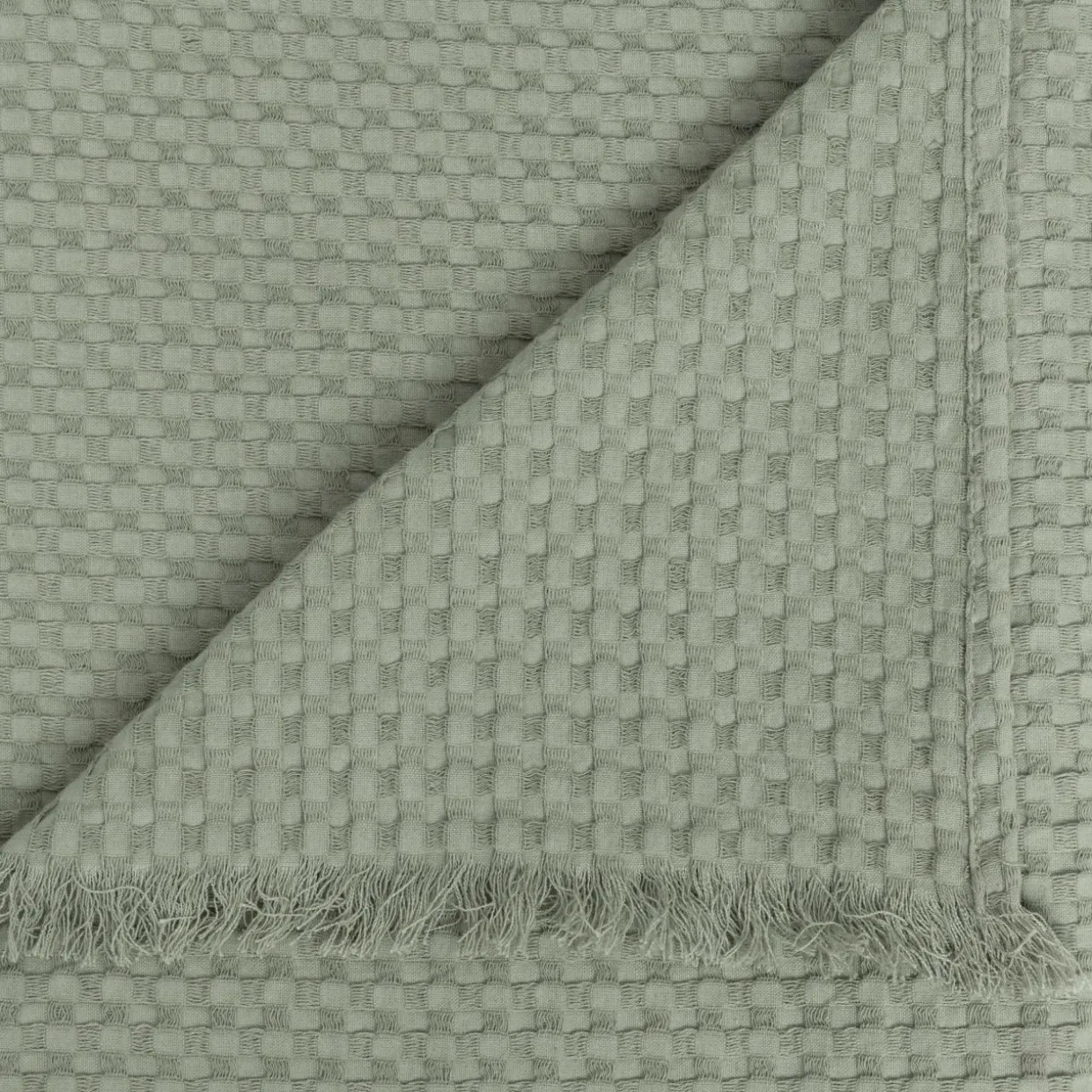 Jeté de lit coton (130 x 180 cm) Widdy Vert céladon