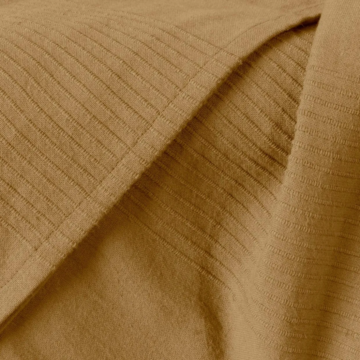 Jeté de lit coton tissé (130 x 160 cm) Léa Camel