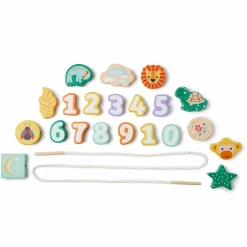 Jeu de perles en bois Animaux Multicolore