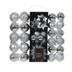 Kit de décoration de Sapin de Noël (40 pcs) Cristal Argent