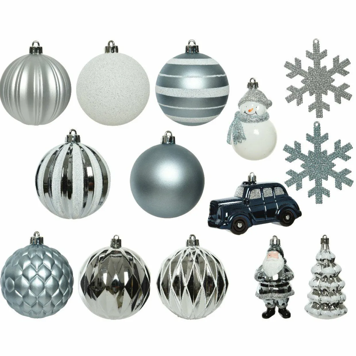 Kit de décoration de sapin de Noël Tradition Bleu clair/Blanc/ Bleu nuit