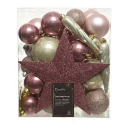 Kit de décoration de sapin de Noël Novae multi Rose poudré/Perle/ Vieux rose