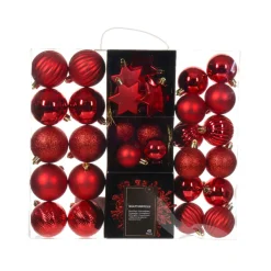 Kit de décoration de Sapin de Noël (40 pcs) Cristal Rouge