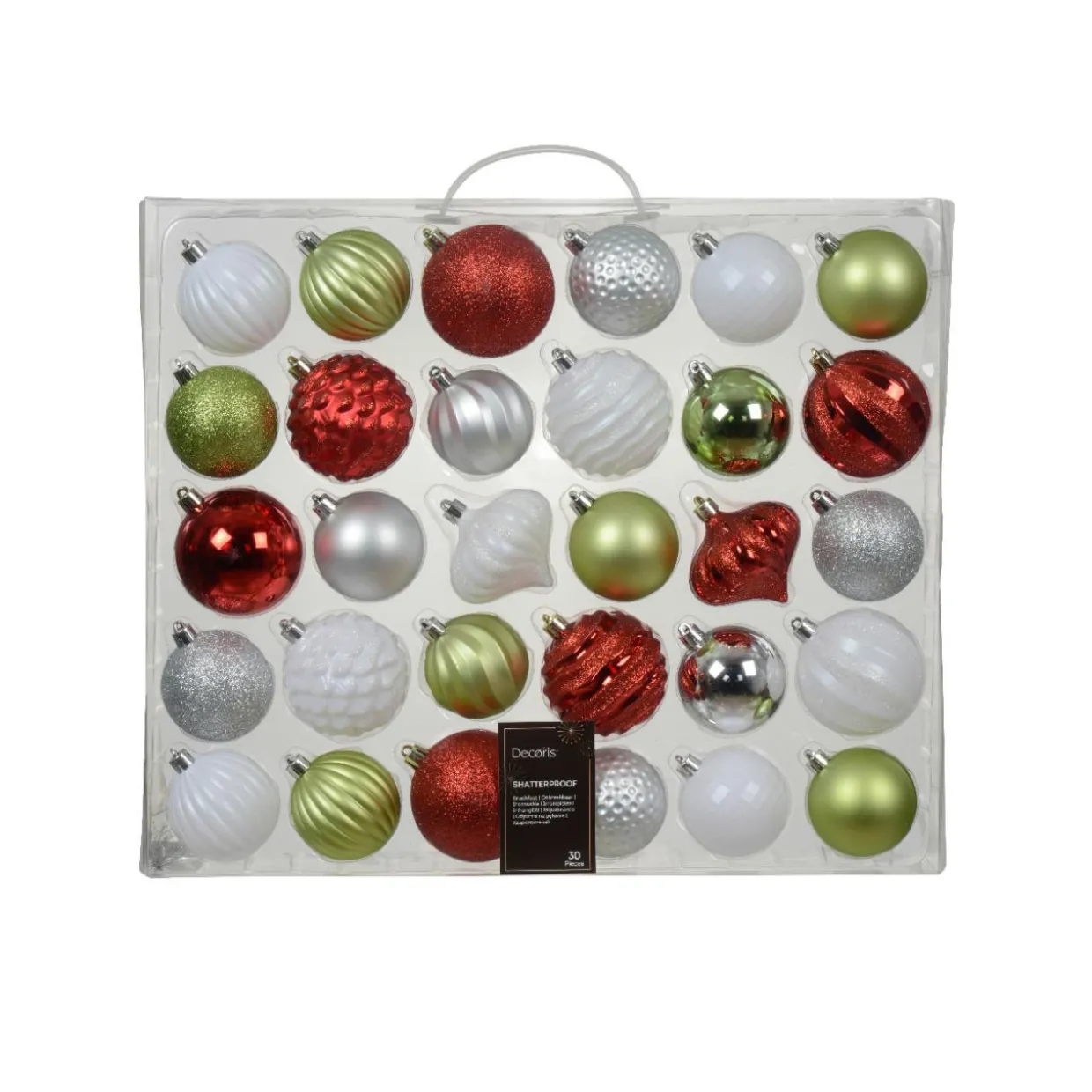 Kit de décoration de sapin de Noël Agéna Thé vert, blanc et rouge