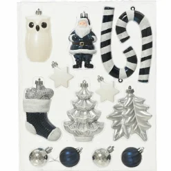 Kit de décoration de sapin de Noël Manaé Argent
