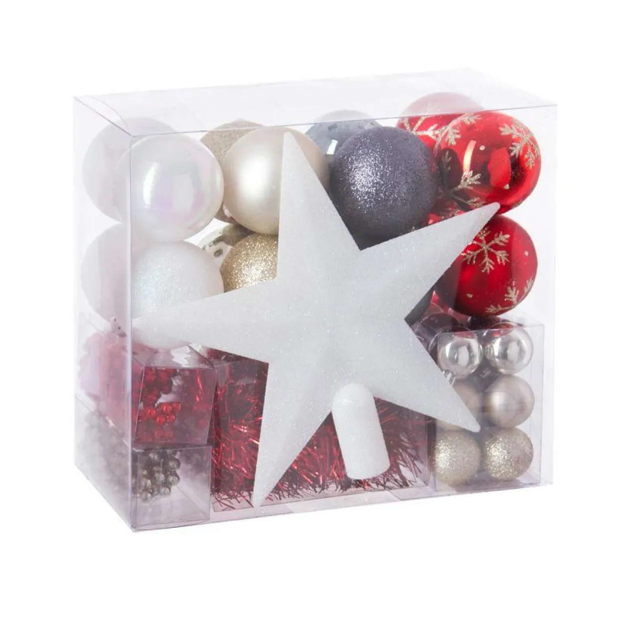 Kit de décoration de sapin de Noël Aspen Rouge / Gris