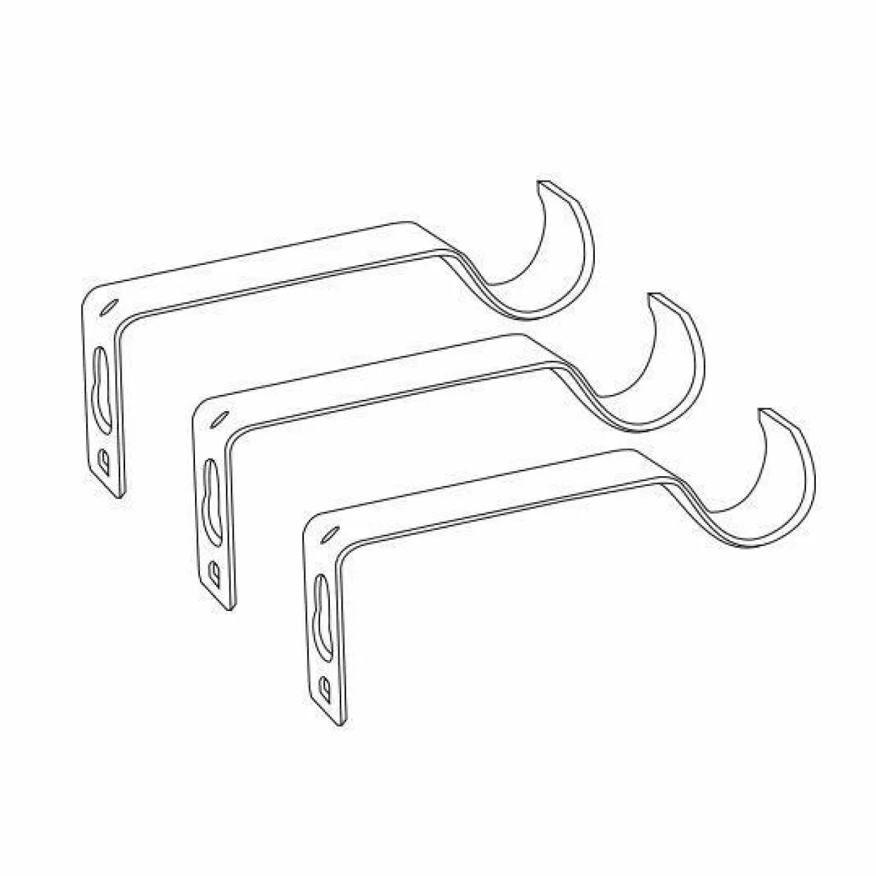 Kit de tringle extensible (L210 - L380 cm / D28 mm) Gaia Ivoire et noir