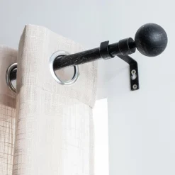 Kit de tringle extensible (L120 - L210 cm / D19 mm) Basic Noir et argent