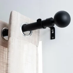 Kit de tringle extensible (L120 - L210 cm / D28 mm) Gaïa Noir