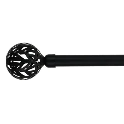 Kit de tringle rideau extensible (L210 - L380 cm / D19 mm) Vintage Noir mat