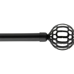 Kit de tringle rideau extensible (L120 - L210 cm / D19 mm) Facette Noir mat