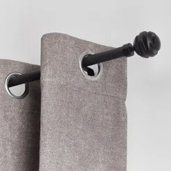 Kit de tringle rideau extensible (L210 - L380 cm / D19 mm) Villalouise Noir mat