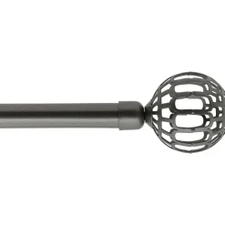 Kit de tringle rideau extensible (L120 - L210 cm / D19 mm) Facette Gris béton