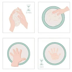 Kit empreinte pour bébé argile Rond Multicolore