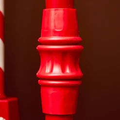 Lampadaire de Noël illuminé, musical et animé 10 LED (H135 cm) Neige tombante Rouge