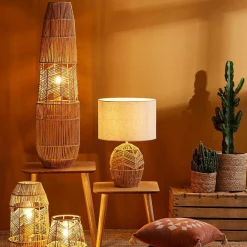 Lampadaire en cordes (H90 cm) Ajay Naturel