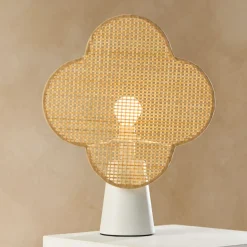 Lampe à poser bambou (H36 cm) Faustine Beige