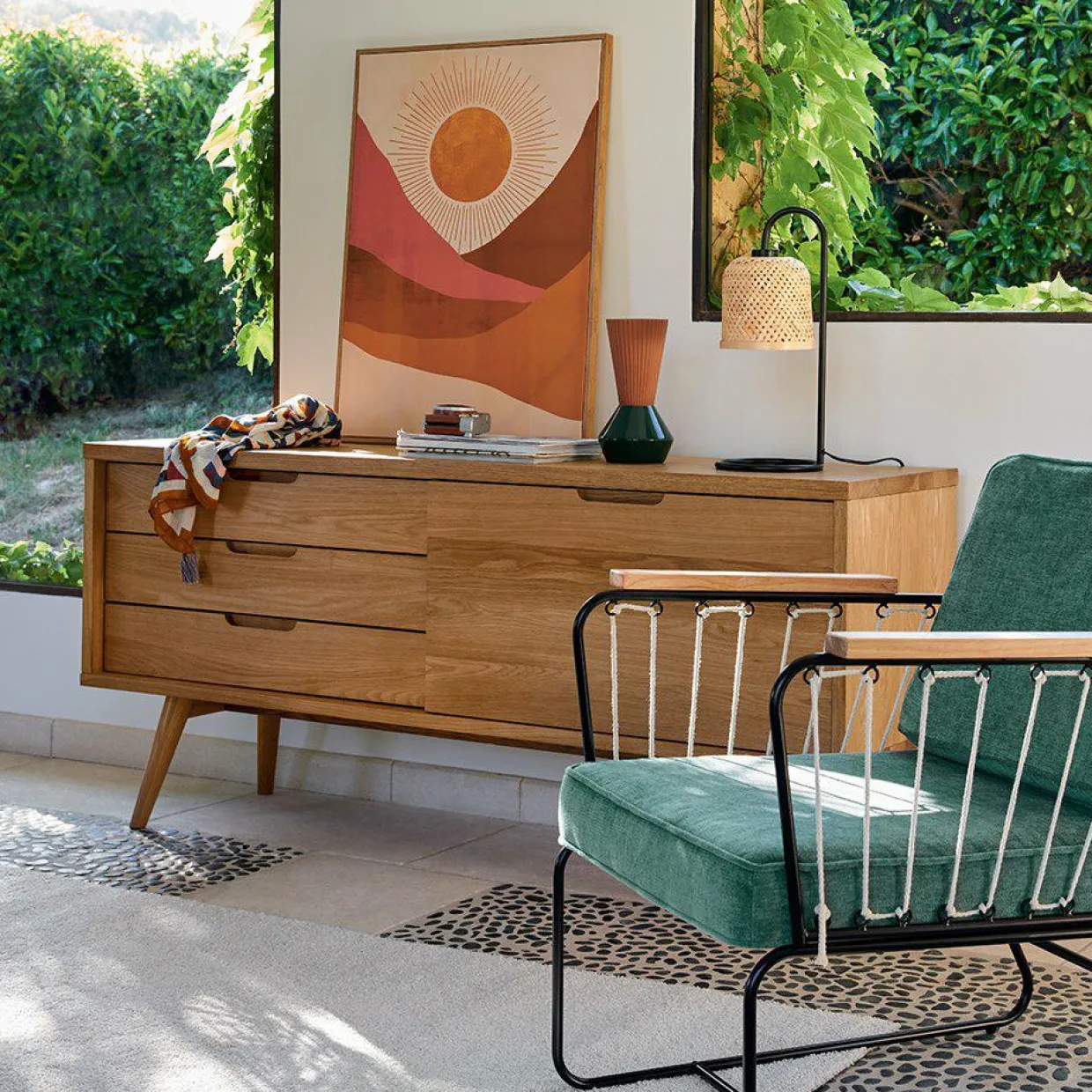 Lampe à poser bambou (H43,5 cm) Ali Beige naturel