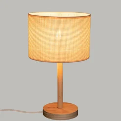Lampe à poser en bois (H42 cm) Della Beige