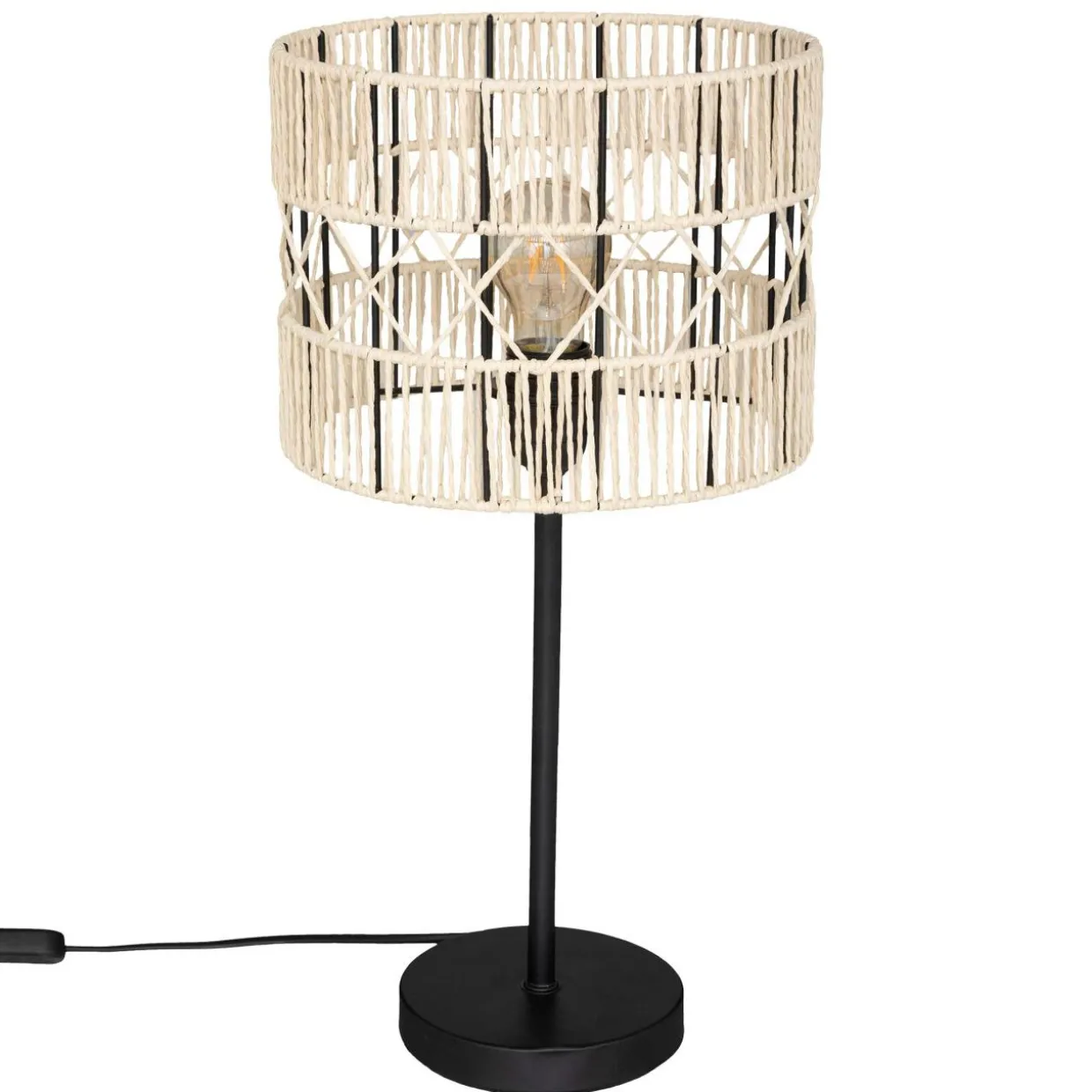 Lampe à poser en corde (H47 cm) Cosy Beige