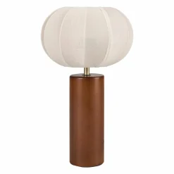 Lampe à poser en coton (H36 cm) Mira Bois foncé