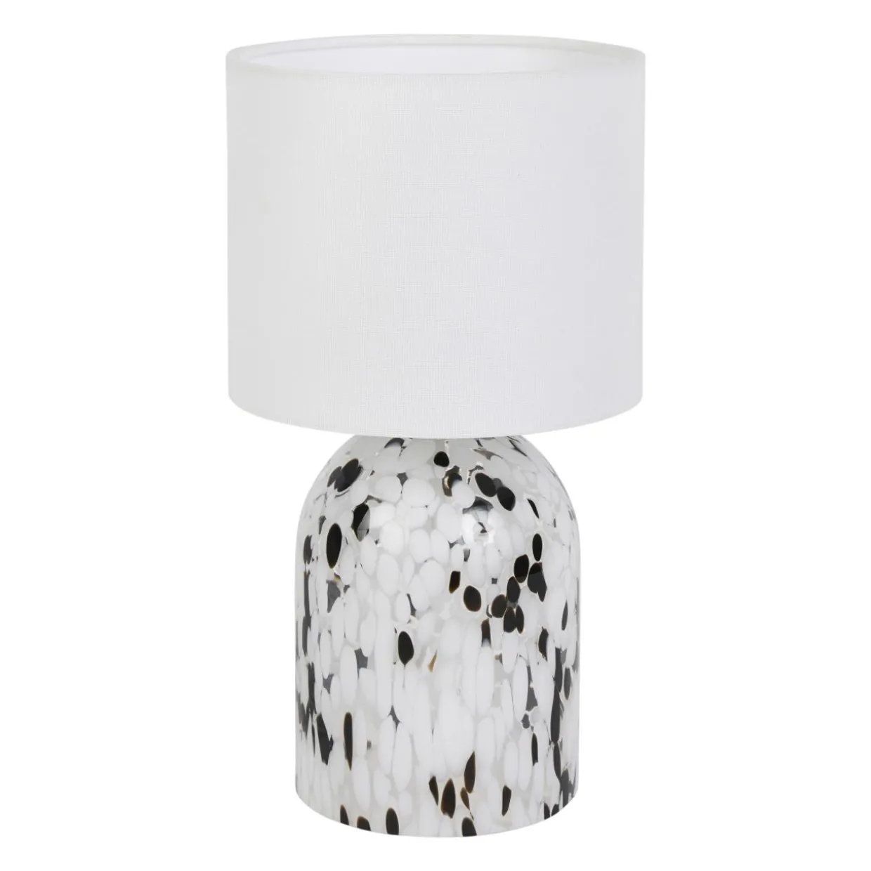 Lampe à poser en Verre et Lin (H31 cm) Pepper Noire