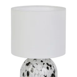 Lampe à poser en Verre et Lin (H31 cm) Pepper Noire