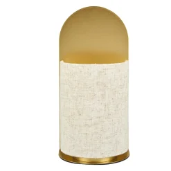 Lampe à poser métal et lin (H27 cm) Ornella Or