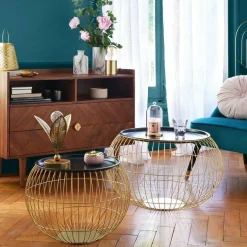 Lampe à poser métal LED (H25 cm) Feuille Or