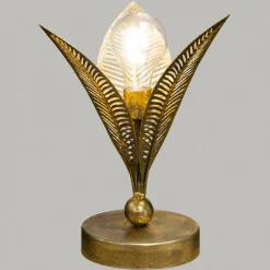 Lampe à poser métal LED (H25 cm) Feuille Or