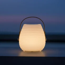 Lampe de jardin mobile sans fil à piles 6 LED (H17 cm) Mokulua Blanc
