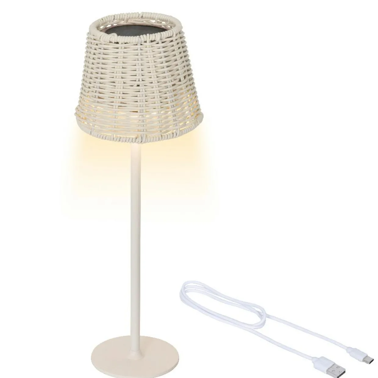 Lampe de table extérieure solaire LED (H38 cm) Marylebone Blanc