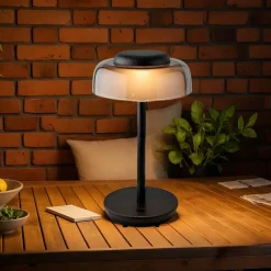 Lampe de table sans fil rechargeable USB 18 LED (H28 cm) Tribeca Noir