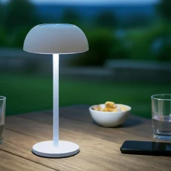 Lampe de table solaire 100 lumens (H33 cm) Malibu Blanc