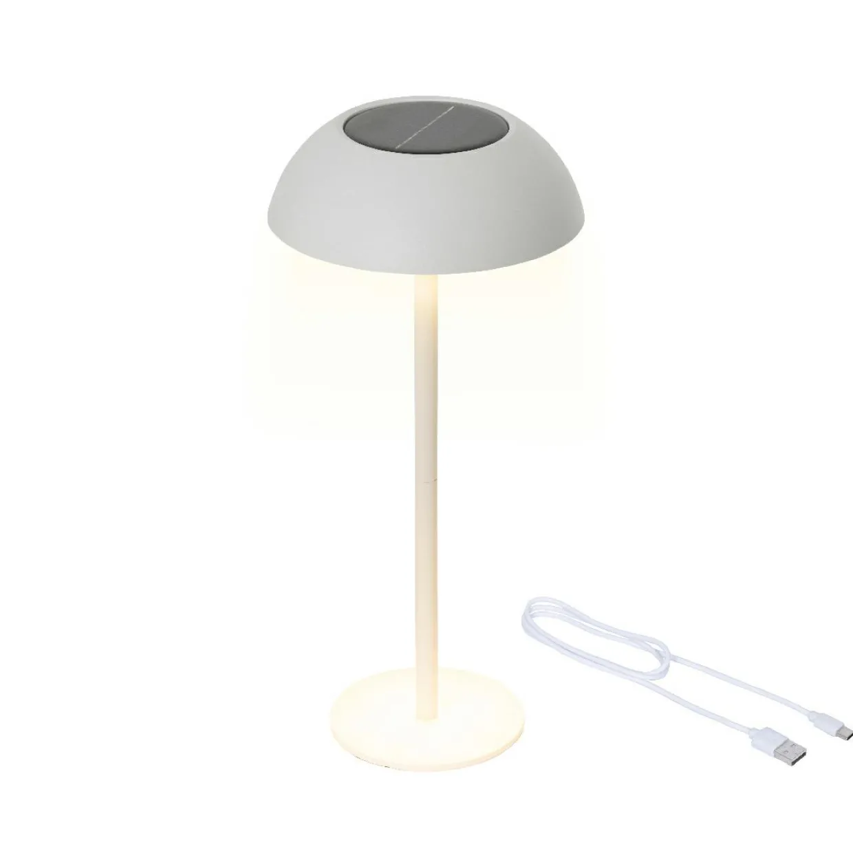 Lampe de table solaire 100 lumens (H33 cm) Malibu Blanc
