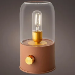 Lampe tempête sans fil rechargeable USB (H20 cm) Terracotta