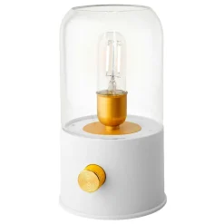 Lampe tempête sans fil rechargeable USB (H20 cm) Blanc