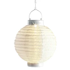 Lanterne chinoise solaire (D20 cm) Papier Blanc chaud