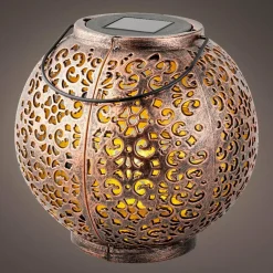 Lanterne de jardin solaire LED (H17 cm) Palazzo Brun rustique