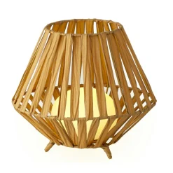 Lanterne de table solaire LED (H22,5 cm) Augusta Marron clair