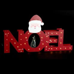 Lettres lumineuses en bois 38 LED (H29 cm) Père Noël Blanc chaud