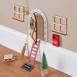 Lot de 10 accessoires déco en bois (H17 cm) Porte de petite souris Multicolore