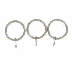 Lot de 8 anneaux tringle rideau (D28 mm) Lino Argent mat